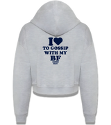 1 grey Cropped Zip Hoodie navyblue I love TO GOSSIP WITH MY BF #color_grey