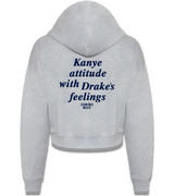 1 grey Cropped Zip Hoodie navyblue Kanye attitude with Drake's feelings #color_grey