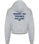 1 grey Cropped Zip Hoodie navyblue WHERE I GO TROUBLE FOLLOW! #color_grey