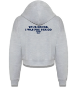 1 grey Cropped Zip Hoodie navyblue Your Honor I WAS PRE PERIOD #color_grey