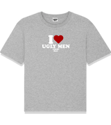 1 grey T-Shirt white I love UGLY MEN #color_grey