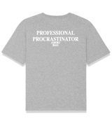 1 grey T-Shirt white PROFESSIONAL PROCRASTINATOR #color_grey