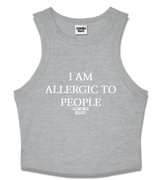 1 grey Tank Crop Top white I AM ALLERGIC TO PEOPLE #color_grey