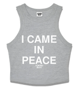 1 grey Tank Crop Top white I CAME IN PEACE #color_grey