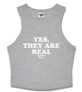 1 grey Tank Crop Top white YES THEY ARE REAL #color_grey