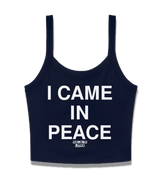 1 navy Cami Crop Top white I CAME IN PEACE #color_navy
