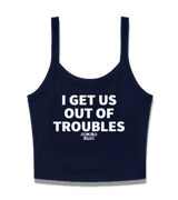 1 navy Cami Crop Top white I GET US OUT OF TROUBLES #color_navy