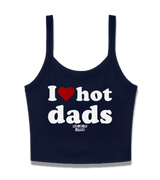 1 navy Cami Crop Top white I love hot dads #color_navy