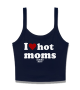 1 navy Cami Crop Top white I love hot moms #color_navy