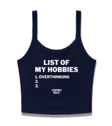 1 navy Cami Crop Top white LIST OF MY HOBBIES overthinking #color_navy
