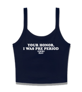1 navy Cami Crop Top white Your Honor I WAS PRE PERIOD #color_navy