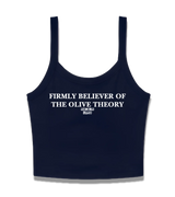 1 navy Cami Crop Top white firmly believer of the olive theory #color_navy