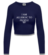 1 navy Cropped Longsleeve white I AM ALLERGIC TO PEOPLE #color_navy