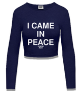 1 navy Cropped Longsleeve white I CAME IN PEACE #color_navy