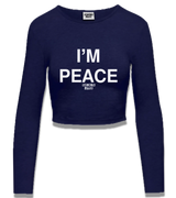 1 navy Cropped Longsleeve white I'M PEACE #color_navy
