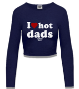 1 navy Cropped Longsleeve white I love hot dads #color_navy