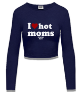 1 navy Cropped Longsleeve white I love hot moms #color_navy