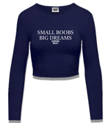 1 navy Cropped Longsleeve white SMALL BOOBS BIG DREAMS #color_navy