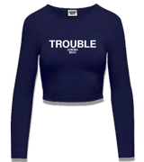 1 navy Cropped Longsleeve white TROUBLE #color_navy