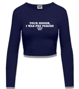1 navy Cropped Longsleeve white Your Honor I WAS PRE PERIOD #color_navy