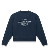 1 navy Cropped Sweatshirt white I AM ALLERGIC TO PEOPLE #color_navy
