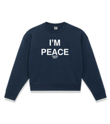 1 navy Cropped Sweatshirt white I'M PEACE #color_navy