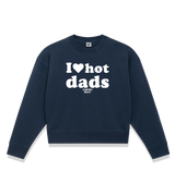 1 navy Cropped Sweatshirt white I love hot dads #color_navy