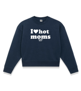 1 navy Cropped Sweatshirt white I love hot moms #color_navy