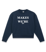 1 navy Cropped Sweatshirt white MAKES WE'RE #color_navy