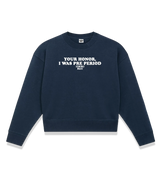 1 navy Cropped Sweatshirt white Your Honor I WAS PRE PERIOD #color_navy
