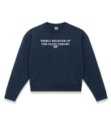 1 navy Cropped Sweatshirt white firmly believer of the olive theory #color_navy