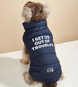 1 navy Pet Puffer Jacket white I GET US OUT OF TROUBLES #color_navy