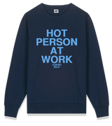 1 navy Sweatshirt lightblue HOT PERSON AT WORK #color_navy