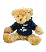 1 navy Teddy Hoodie white I CAME IN PEACE #color_navy