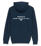 1 navy Zip Hoodie white FRAGILE handle with care (or wine) #color_navy