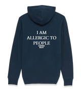 1 navy Zip Hoodie white I AM ALLERGIC TO PEOPLE #color_navy