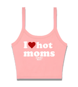 1 pink Cami Crop Top white I love hot moms #color_pink