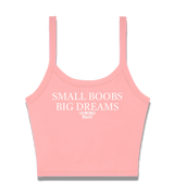 1 pink Cami Crop Top white SMALL BOOBS BIG DREAMS #color_pink