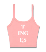 1 pink Cami Crop Top white T ING ES #color_pink