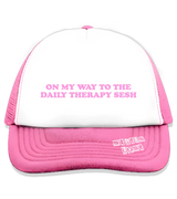 1 pink Trucker Hat pink ON MY WAY TO THE DAILY THERAPY SESH #color_pink