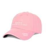1 pink Vintage Cap white FRAGILE handle with care (or wine) #color_pink