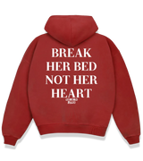 1 red Boxy Hoodie white BREAK HER BED NOT HER HEART #color_red
