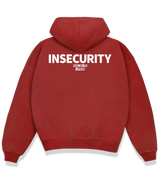 1 red Boxy Hoodie white INSECURITY #color_red