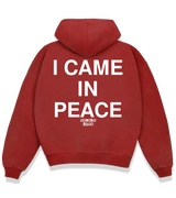 1 red Boxy Hoodie white I CAME IN PEACE #color_red