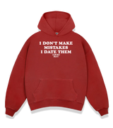 1 red Boxy Hoodie white I DON'T MAKE MISTAKES I DATE THEM #color_red