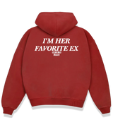 1 red Boxy Hoodie white I'M HER FAVORITE EX #color_red