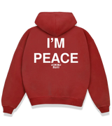 1 red Boxy Hoodie white I'M PEACE #color_red
