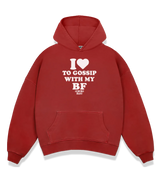 1 red Boxy Hoodie white I love TO GOSSIP WITH MY BF #color_red
