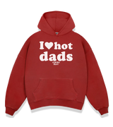 1 red Boxy Hoodie white I love hot dads #color_red