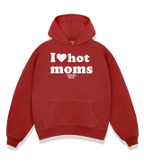 1 red Boxy Hoodie white I love hot moms #color_red